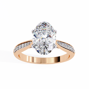 Bague de fiançailles ovale en moissanite pour femme, bijoux fins, alliance sertie de moissanites, cadeau d'anniversaire - Product Image 4