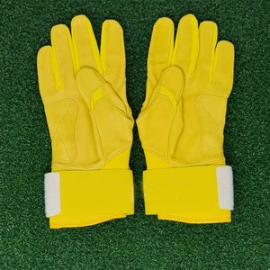 ถุงมือตีเบสบอลสีเหลืองคุณภาพสูง หนังแท้บริเวณฝ่ามือ ระบายอากาศได้ดี สไตล์มืออาชีพ อุปกรณ์ตีลูกเบสบอล ตลาดอเมริกาและยุโรป - Product Image 3