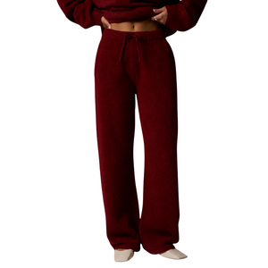 Conjunto Deportivo de Cuello Redondo para Mujer, Top y Pantalones de Pierna Recta Relajados, Cintura Elástica, Dos Piezas, Atuendo Informal para Viajar - Product Image 4