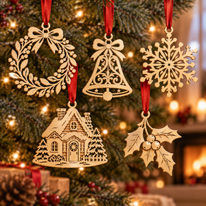 Custom Christmas Ornaments Metal Embossed Logo <b>Tree</b> Hanging Decoration OEM Wholesale - Product Image 1