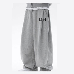 Men's <b>Elastic</b> <b>Waist</b> Mid Rise Loose Wide Leg Baggy <b>Trousers</b> Casual Everyday Fashion Pants Comfortable Lightweight Clothing - Product Image 5