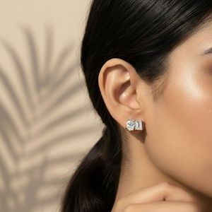 OBERON JEWELS Boucles d'oreilles Toi et Moi en or plaqué, diamants ovales de 2,00 carats, certifiés IGI, style vintage - Product Image 6