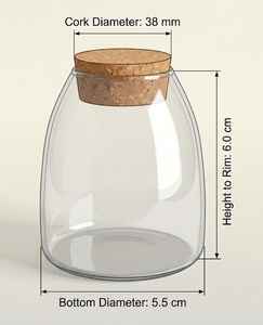 Clear Glass Mini Jar with <b>Cork</b> Lid - Product Image 2