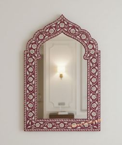 High Quality Handcrafted American Bone Inlay Eco-Friendly <b>Lightweight</b> Square Wall <b>Mirror</b> Brass Accent for Entryway Customizable - Product Image 5