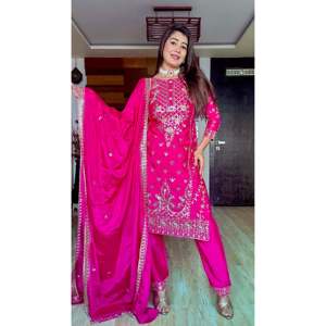 ชุดราตรีดีไซเนอร์มีสไตล์ชุดปาร์ตี้สวมใส่ด้านบน-plazzo and dupatta - Product Image 3