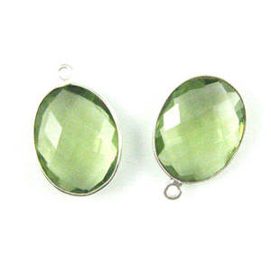 Pendentif Chrétien en Argent Sterling avec Améthyste Verte Ovale Facettée, Fournitures et Apprêts pour la Fabrication de Bijoux DIY - Product Image 3