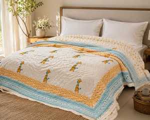 100% Cotton Quilt Blanket Printed Patchwork Baby Sleeping <b>Mat</b> Washable Breathable Handmade for Home Hotel - Product Image 1