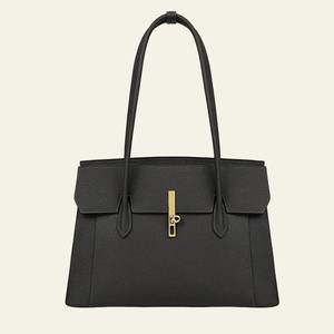 Bolso de mano estructurado de cuero genuino impermeable para mujer, bolso de trabajo con cremallera, bolso de hombro de 7 pulgadas, bolso de oficina minimalista, elegante - Product Image 5