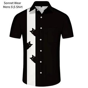 Camisa de hombre con botones, informal, de verano, manga corta, con estampado gráfico - Product Image 6