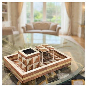Mubkhar de madera y resina personalizado para Ramadán, para decoración del hogar u oficina, juego de regalo de lujo con incrustaciones de nácar para Bakhoor, ideal para Eid. - Product Image 2