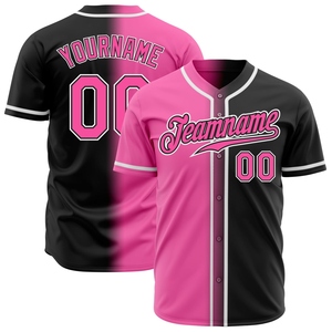 Maillot de baseball authentique OMMIZ INDUSTRY personnalisé bleu marine à rayures rouges et blancs, le plus vendu en gros - Product Image 2