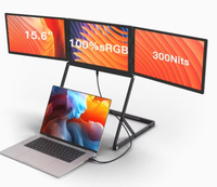 Eimio Moniteur portable pliable IPS triple/quadruple 15,6 pouces pour PC portable, interface Type-C, Plug and Play, extension d'écran pour ordinateur portable, OEM