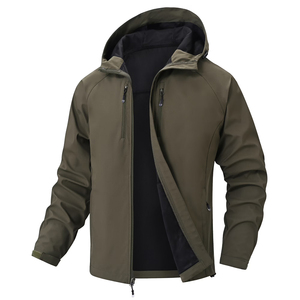 Ventes en gros de vestes softshell décontractées pour hommes, couleur unie, vêtements chauds d'hiver, manches longues, vestes à capuche pour adultes, vestes à capuche pour la randonnée - Product Image 1