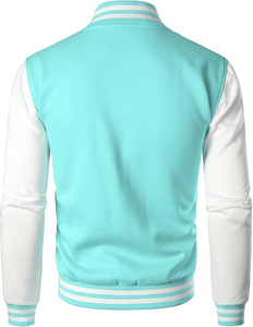 <b>Top</b> Best Quality Unisex Varsity Baseball Jacket 100% Wool Stand Collar Geometric Pattern Custom Logo Printing - Product Image 2