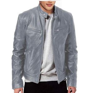 Chaqueta de Motociclista para Hombre, Corte Ajustado, Cuero Sintético, Cuello Alto, Logotipo Frontal, Resistente al Viento, Venta al Por Mayor, Personalización de Marca - Product Image 3