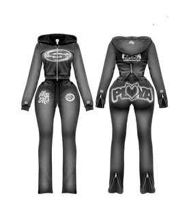 Conjunto de Sudadera con Capucha y Pantalones Deportivos de Alta Calidad 2026 para Mujer, Ropa de Diseñador Personalizada, Conjunto de Dos Piezas con Cremallera - Product Image 5