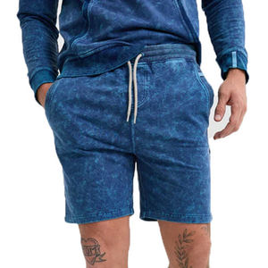 Shorts personnalisés délavés à l'acide, 100 % coton, taille élastique, pour hommes et femmes, style streetwear décontracté, fournisseur en gros - Product Image 1