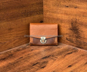 Nouveau Style vente chaude véritable cuir Crunch fait à la main petit portefeuille élégant décontracté en cuir pleine fleur chic mignon pochette pour les femmes - Product Image 2