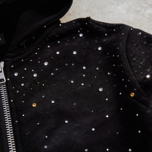 เสื้อฮู้ดดี้ผู้ชายลายดาวคริสตัลแบบกำหนดเอง, เสื้อฮู้ดดี้ลายดาวประดับเพชรแบบฟอกสี, เสื้อโค้ทฮู้ดดี้หนา - Product Image 4