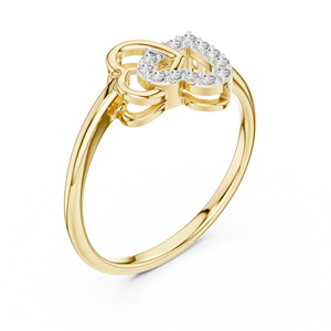 Ensemble de bagues pour femme UNITY HEART avec diamants de laboratoire, en or jaune 18 carats plaqué rhodium, taille brillant, pierres latérales, pour fiançailles et soirées - Product Image 4