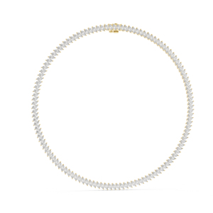 Collier vintage en or jaune 14 carats avec diamant de laboratoire de forme marquise de 18,6 carats pour femme, à porter au quotidien |   Nouveau diamant cultivé - Product Image 1