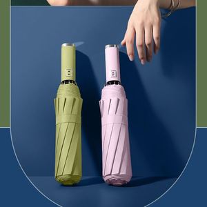 Promotional 3-Fold Automatic UV <b>Umbrella</b> With 105Cm Diameter Iron Frame Waterproof & <b>Windproof</b> Custom Logo for Rain Gift Use - Product Image 3