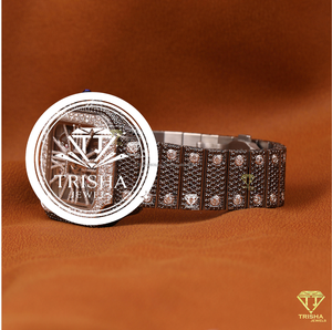 Reloj de Diseño con Movimiento Mecánico Automático, Acero Inoxidable, Diamantes Moissanite Blancos y Negros, Joyería de Lujo - Product Image 5