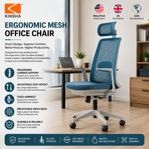 Chaise de bureau exécutive KINSHA en maille avec support lombaire réglable 4D, design ergonomique moderne pivotant pour usage domestique ou professionnel - Product Image 1