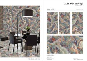 Carreaux de porcelaine effet designer, finition ultra brillante Jazz, 60x120cm, 600x1200mm, format 24x48, pour murs et sols intérieurs élégants. - Product Image 3