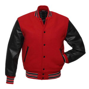 Unisex Wool Leather Sleeve Varsity Bomber <b>Jacket</b> Streetwear Winter Windproof Eco-Friendly High Quality Wholesale - Product Image 3