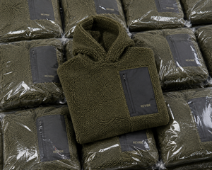 Custom Mens Olive <b>Sherpa</b> <b>Fleece</b> Utility Hoodie Heavy Winter Pullover with Pockets OEM Apparel Manufacturer - Product Image 5