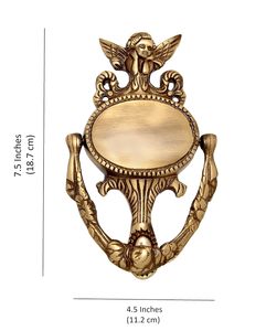 Battant de porte artisanal en laiton, ange gardien, style antique et vintage, poignée décorative pour porte d'entrée, décoration intérieure - Product Image 3