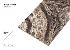 Azulejos de Porcelana de 600x1200 mm con Diseño de Mármol Brillante, Azulejos para Piso y Pared, Losas de Porcelana de Gran Formato - Product Image 4