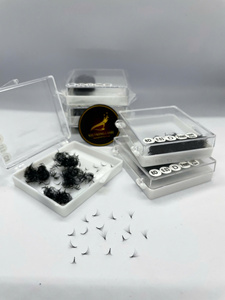 Pestañas Postizas Preformadas en Abanico con Curvatura C/D, Naturales, 8D, Puntas Puntiagudas, Coreanas, de PBT, Segmentadas, para Aplicación DIY, en Racimos - Product Image 5