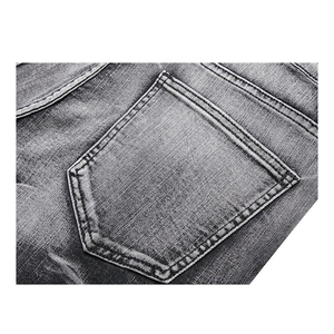Jean en denim noir délavé coupe slim pour homme, taille mi-haute, en coton, style décontracté, jambe droite, idéal pour l'automne - Product Image 4