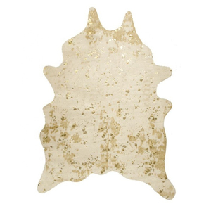 Tapis en cuir de vachette à imprimé animal marron et blanc, forme originale, style ferme, pour décoration de salon, à poils plats, avec support en PVC - Product Image 6