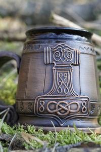 Tasse à bière Viking personnalisée en métal isolé avec résine, mug templier pour cadeaux promotionnels et amoureux - Product Image 2