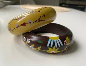 Modern minimal wooden <b>bangles</b> for urban chic boutiques sustainable lacks of metal by Tradebyd - Product Image 1