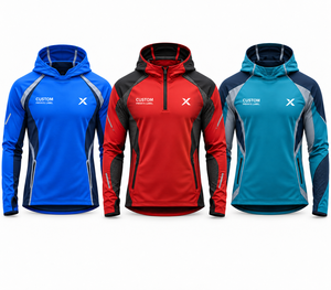 Sweat-shirts à manches longues pour hommes - Bleu marine rouge - Fabricant de vêtements de sport et d'extérieur - Vêtements de course à pied - Product Image 1