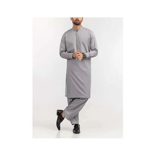 Costume homme 2 pièces personnalisé, couleur unie, décontracté, pour mariage en plein air, fête, shalwar kameez, vêtements pakistanais, ethnique, respirant, kameez salwar - Product Image 5