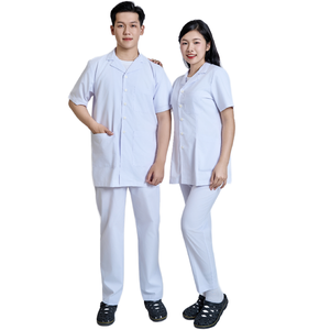 Vietnam Made FMF Doctor Short Lab <b>Coat</b> Unisex Comfortable Polyester/Cotton Knitted Medical Wear Needle Detection 61001/62001 - Product Image 1