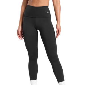 Leggings noirs unis à taille haute pour femmes, sans couture, doux et compressifs, pour le yoga, la salle de sport et les activités sportives - Product Image 1