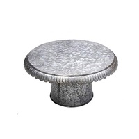 Support à gâteau rond en bois, argenté, antique, embossé, fait main, durable, pour la présentation de desserts, mariage, anniversaire, fête
