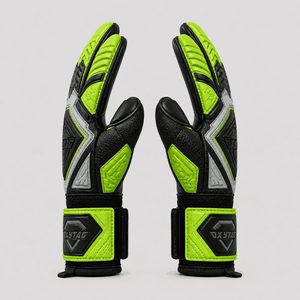 Gants de gardien de but professionnels personnalisés, vert néon noir, protection des doigts, fabricant direct de gants de gardien de but de football - Product Image 2