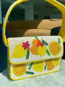 Sac à bandoulière en perles de verre noir motif palmier tropical, sac à rabat en perles de verre, sac de soirée d'été tendance pour femme, meilleur fournisseur - Product Image 2