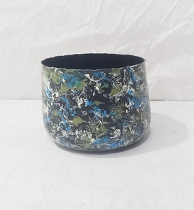 Pot de fleurs en métal imprimé floral, rond, décoratif, pour plantes d'intérieur, pour la maison, le jardin, le salon, le balcon - Product Image 6