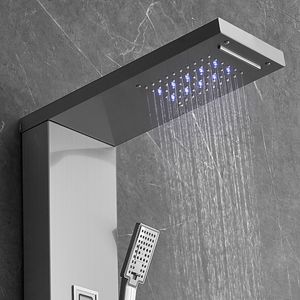 Sistema de Panel de Ducha con Pantalla LED, 6 Modos, Torre de Lluvia, Cascada, 4 Chorros de Masaje Corporal, Grifo para Bañera, para Conjuntos de Baño - Product Image 5