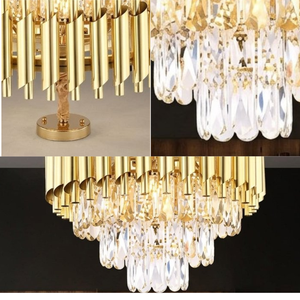 Daystar Trade Modern Decorative Gold <b>Crystal</b> Iron <b>Chandelier</b> 160W Warm White Ra80 Easy Installation Indoor Ceiling <b>Light</b> - Product Image 2