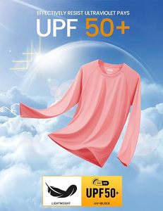 Camiseta de Manga Larga Rosa para Hombre, Protección UV UPF50+, Secado Rápido, 100% Poliéster, Color Sólido, para Natación - Product Image 4