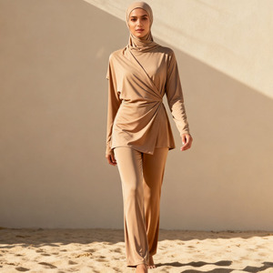 Wholesale 3 Piece Islamic Swimwear for Women <b>Modest</b> Burkini Long Sleeve Pants Hijab <b>Set</b> - Product Image 4